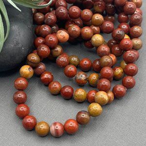 Natural Cherry Creek Jasper Stone Bracelet 8mm Gemstone Stretch Bracelet